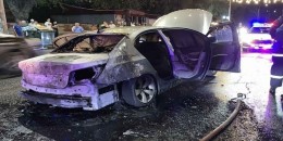 Երևանի Բաշինջաղյան փողոցում BMW-ն այրվել է