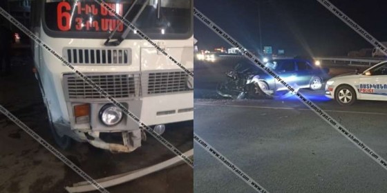 Երևանում բախվել են թիվ 6 երթուղին սպասարկող ավտոբուսն ու Mercedes-ը․ կան վիրավորներ