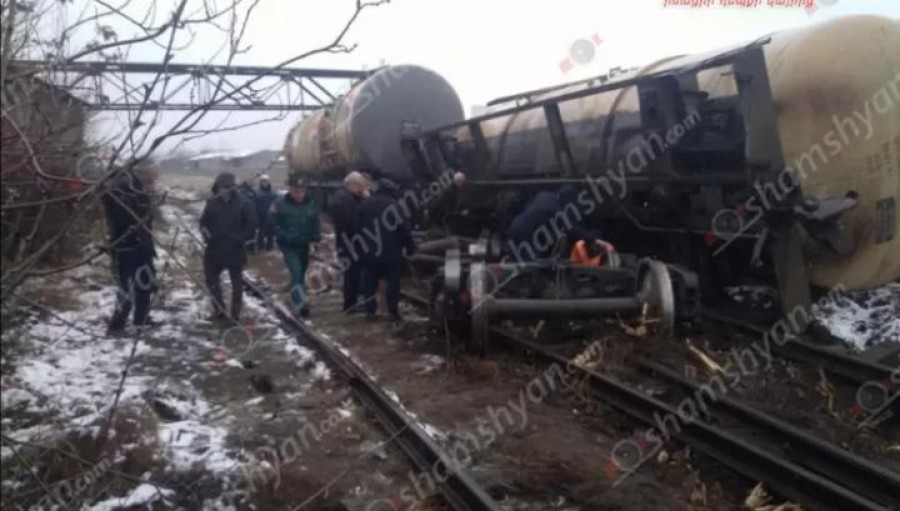 Կողաշրջվել է 58 տոննա դիզվառելիքով լցված վագոնը
