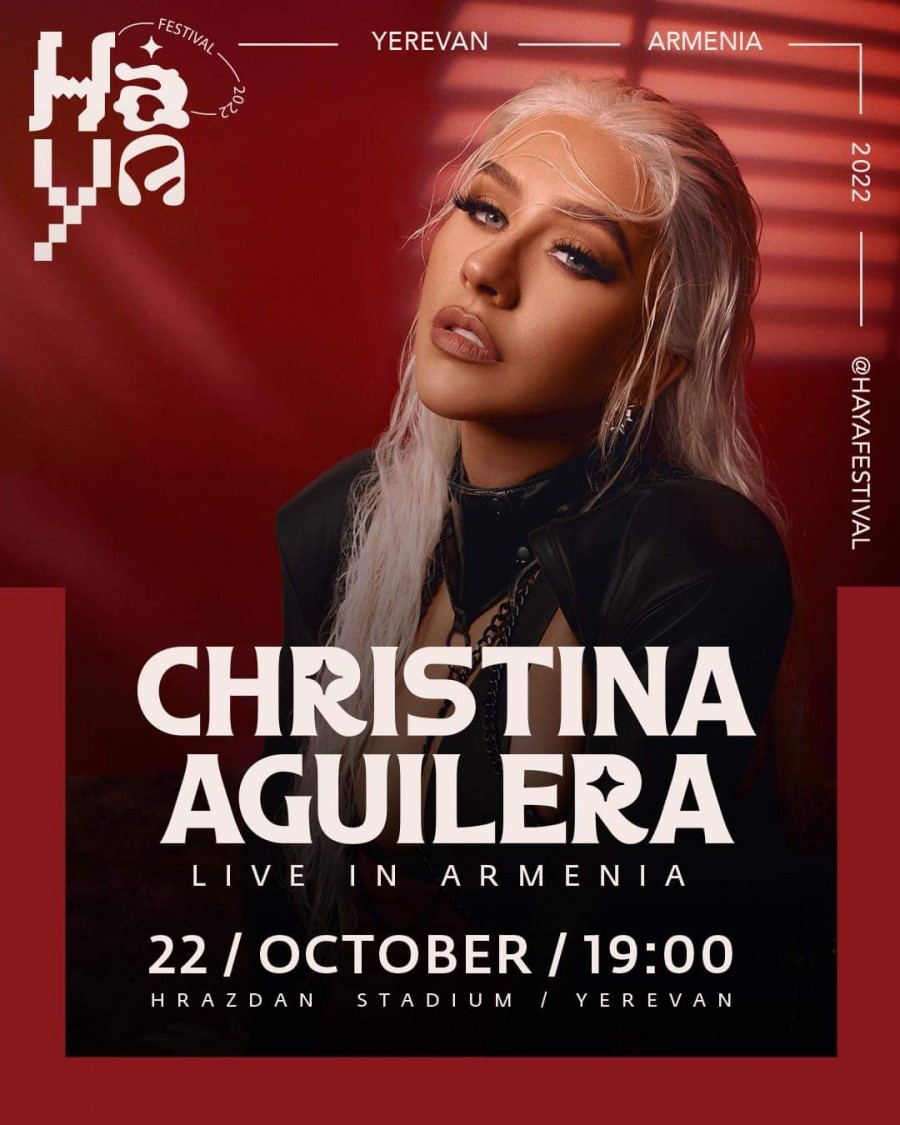 Քրիստինա Ագիլերան մենահամերգով հանդես կգա Երևանում՝ «ՀԱՅԱ» փառատոնի շրջանակներում