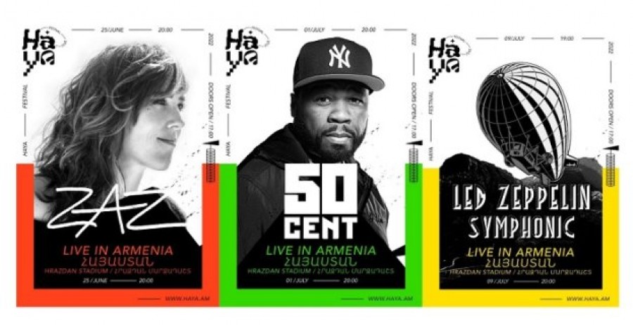 50 Cent-ը, Զազը և &laquo;Լեդ Զեփելին&raquo; սիմֆոնիկը ելույթ կունենան Հայաստանում