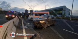 Սիլիկյան թաղամասում մեքենան գլխիվայր շրջվել է. 4 հոգի տեղափոխվել է հիվանդանոց